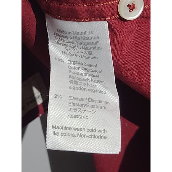 J. Crew Slim Secret Wash Organic Cotton Button Shirt Large Red - Picture 4 of 4